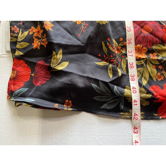 Midnight Bloom Maxi Dress Sz S Floral Deep V Neck Side Slit Boho Chic Summer NWT - Picture 9 of 16